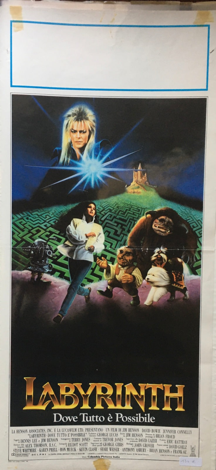 Locandina Di Cinema Originale D'Epoca Labyrinth - Dove Tutto È Possibile 1986 Tortona4Arte