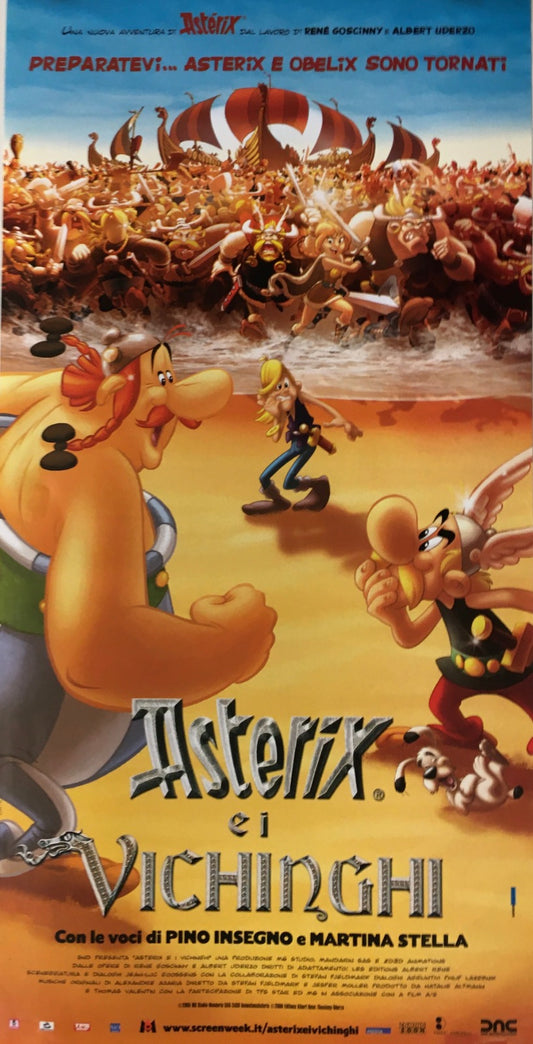 Locandina Di Cinema Originale D'Epoca Asterix E I Vichinghi 2007 Tortona4Arte
