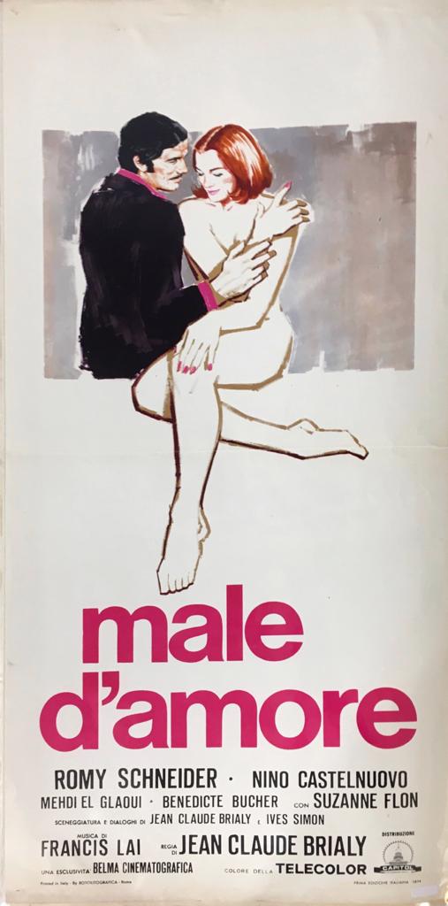 Locandina Di Cinema Originale D'Epoca Male D'Amore 1974 Tortona4Arte