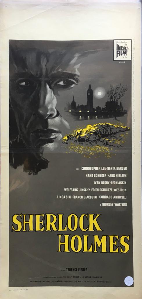 Locandina Di Cinema Originale D'Epoca Sherlock Holmes 1963 Tortona4Arte