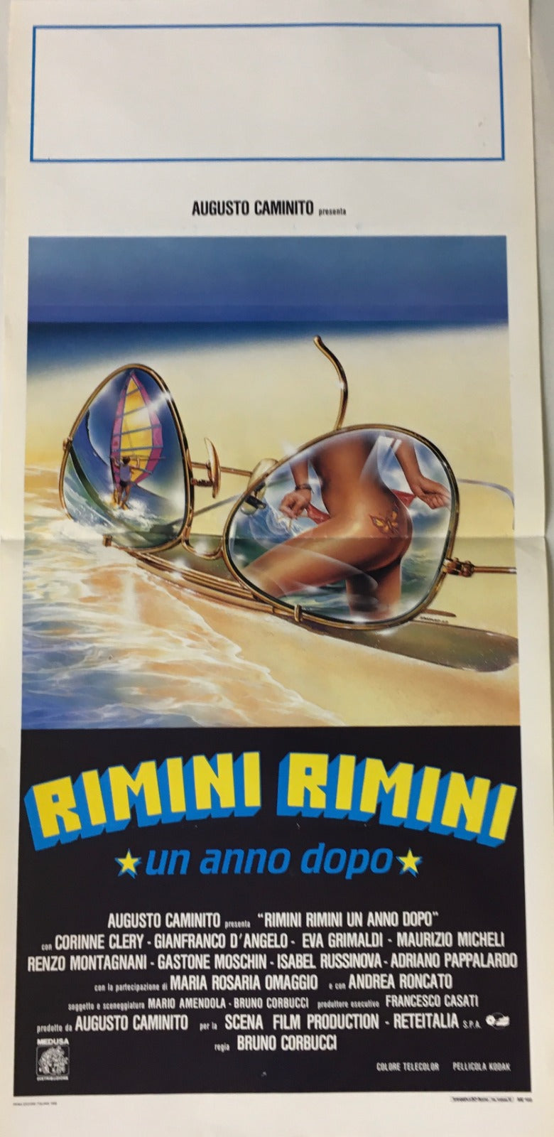Locandina Di Cinema Originale D'Epoca Rimini Rimini - Un Anno Dopo 1988 Tortona4Arte