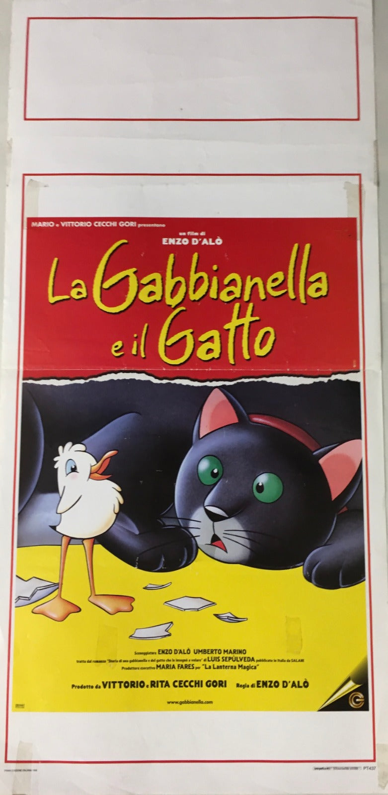 Locandina Di Cinema Originale D'Epoca La Gabbianella E Il Gatto 1997 Tortona4Arte