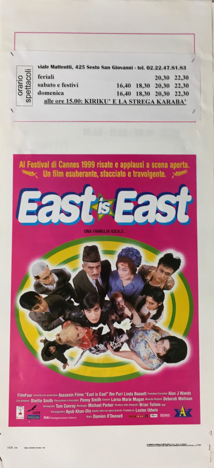 Locandina Di Cinema Originale D'Epoca East Is East 1999 Tortona4Arte