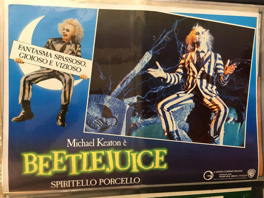 Fotobusta Di Cinema Originale D'Epoca Beetlejuice - Spiritello Porcello 1988 Tortona4Arte