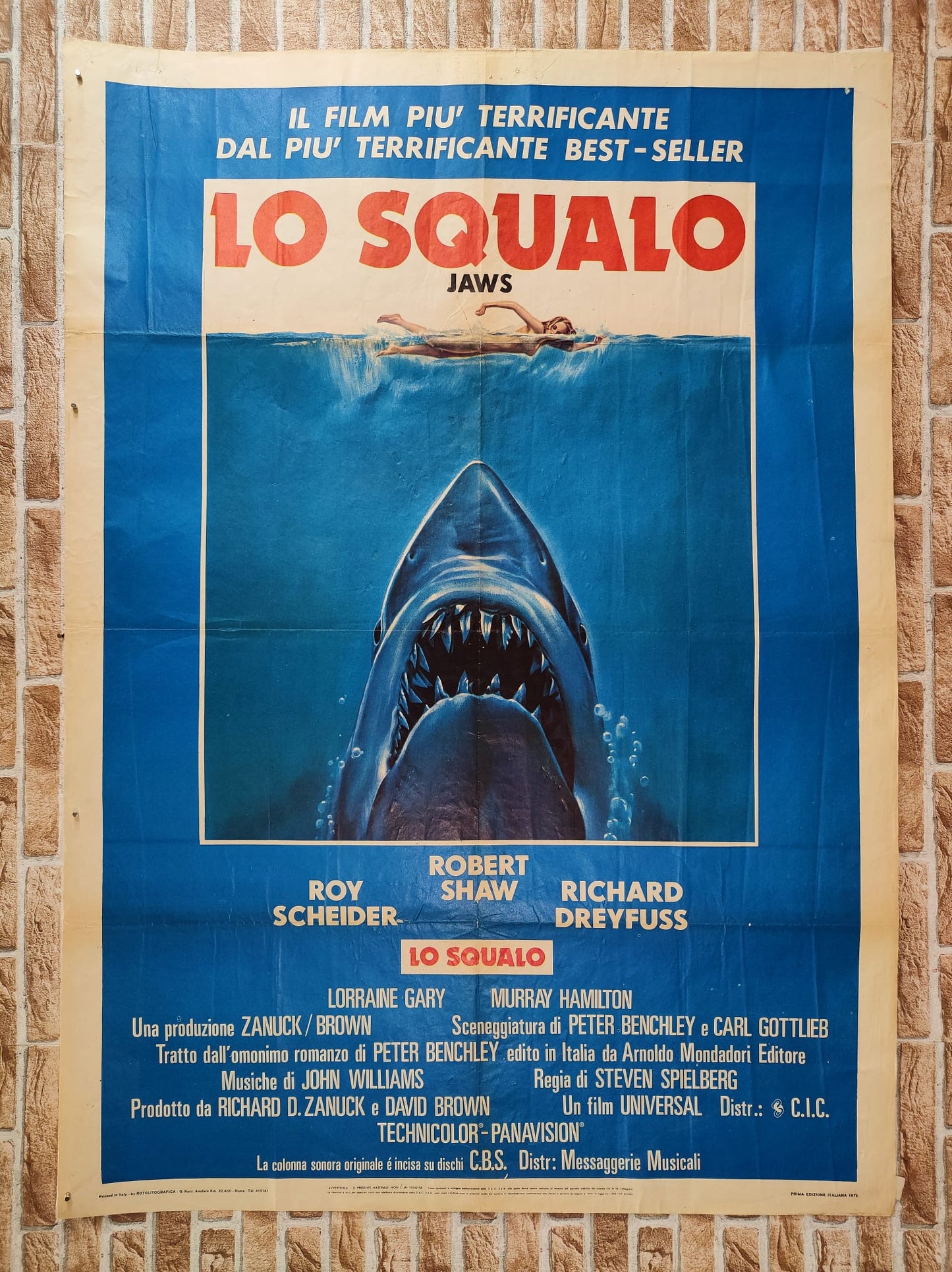 Manifesto originale di cinema - Lo squalo Tortona4Arte