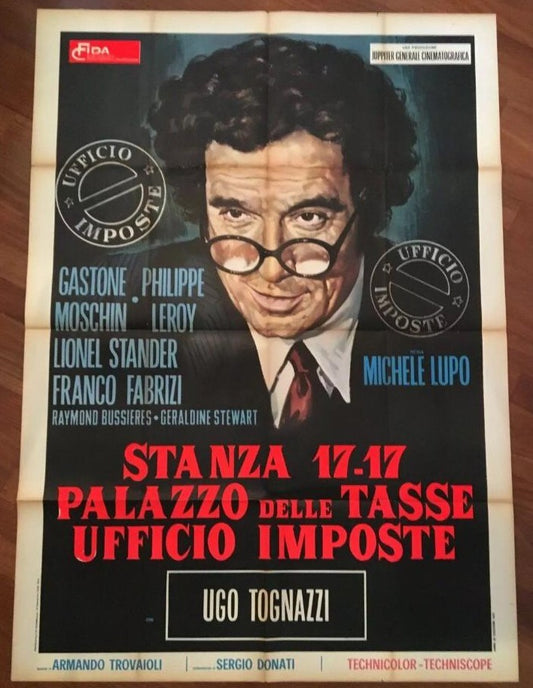 Manifesto Di Cinema Stanza 17-17 Palazzo Delle Tasse, Ufficio Imposte 1971 Tortona4Arte