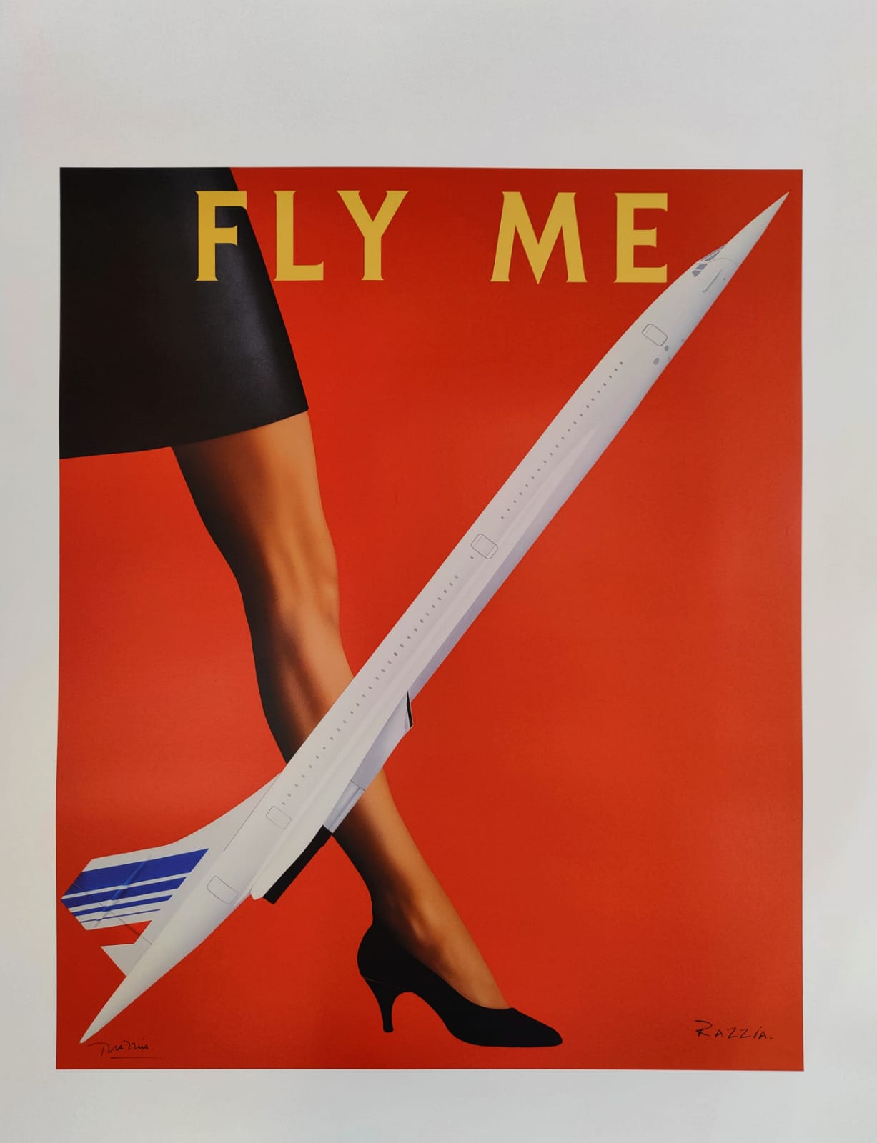 Manifesto Pubblicitario Fly Me Concorde (Razzia) Tortona4Arte