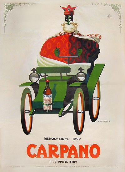 Manifesto pubblicitario originale d'epoca - Carpano 1954 Tortona4Arte